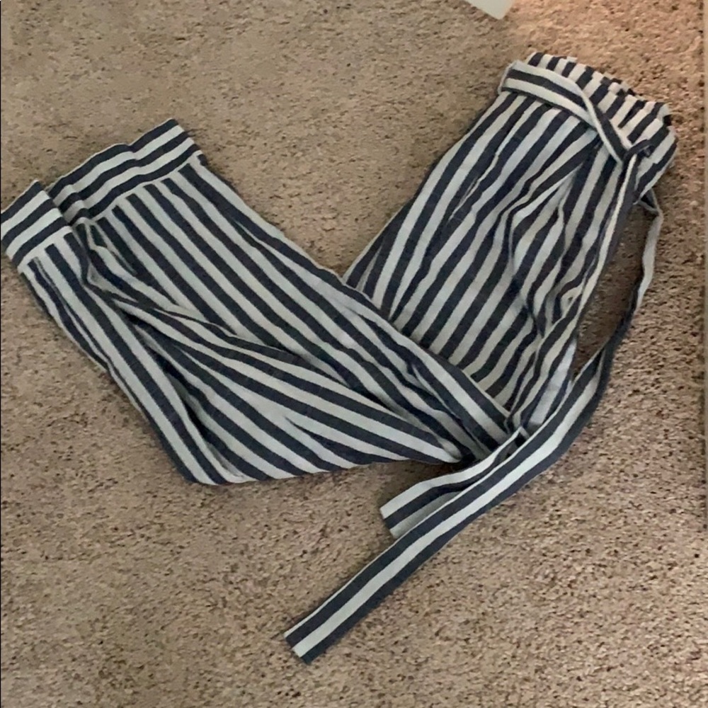 Fitted striped pants